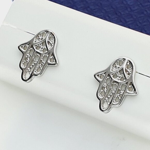 925 Sterling Silver CZ Stud Earrings for Women/Girl, US925P1012 - Picture 1 of 11